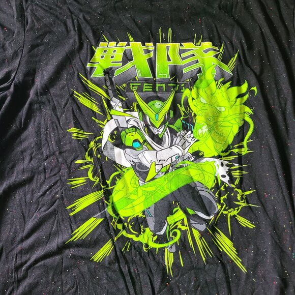 Blizzard Overwatch Genji Graphic Tee Size L Black Speckled - Picture 4 of 4